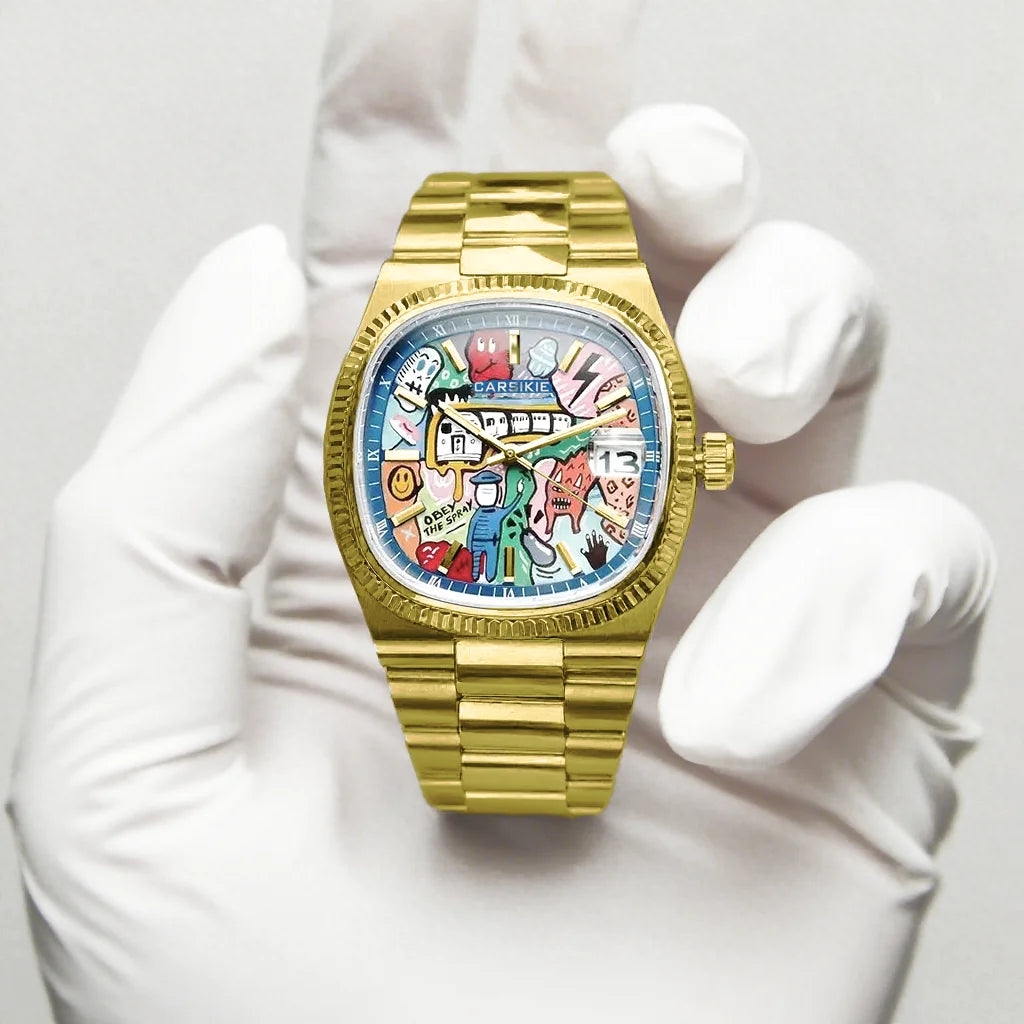 2025 New Square Men's Watch Abstract Art Dial Trendy Retro Niche Watch Luxury Gift Silver Black Gold Quartz Watch Street Style