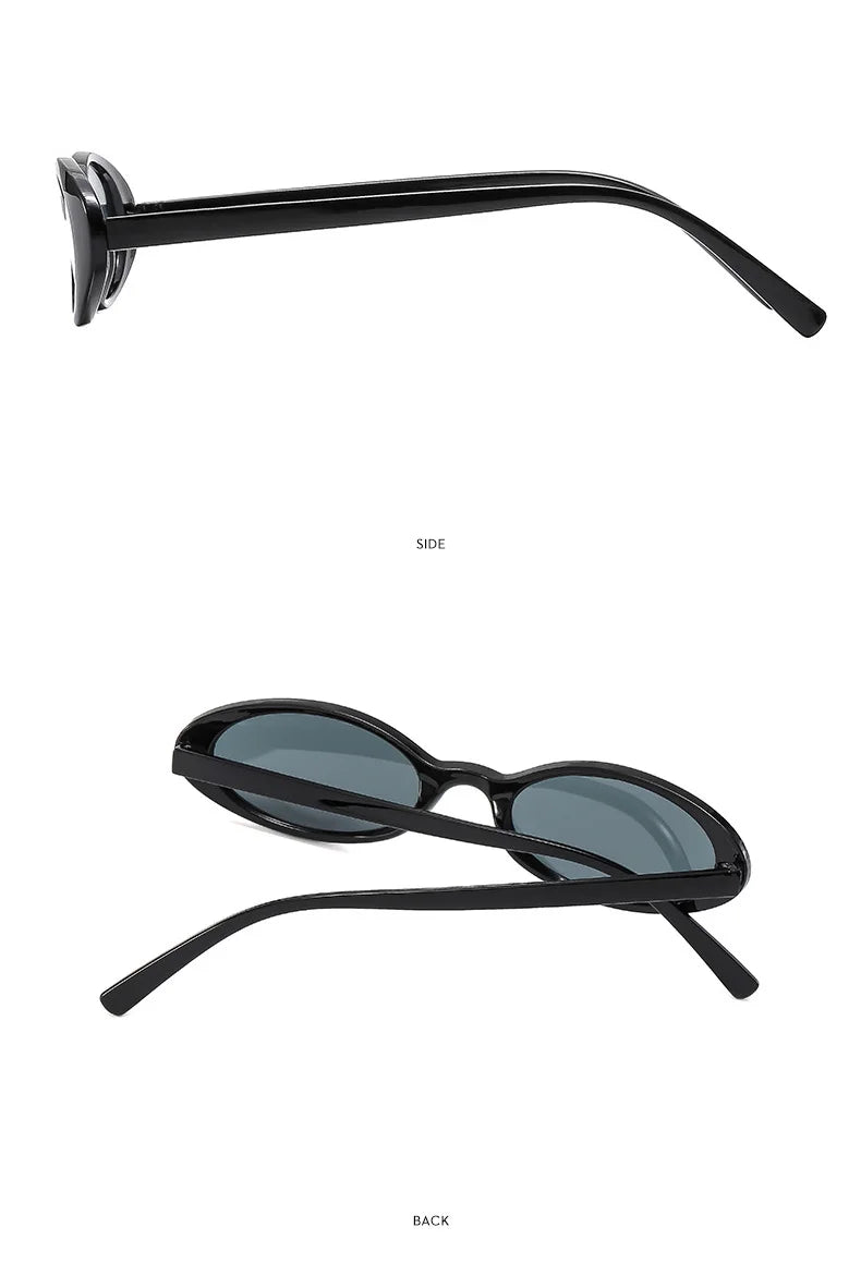 New Small Oval Sunglasses Women Men Trendy Vintage Hip Hop Cat Eye Sun Glasses Female Leopard Black Punk Eyewear UV400 Oculos