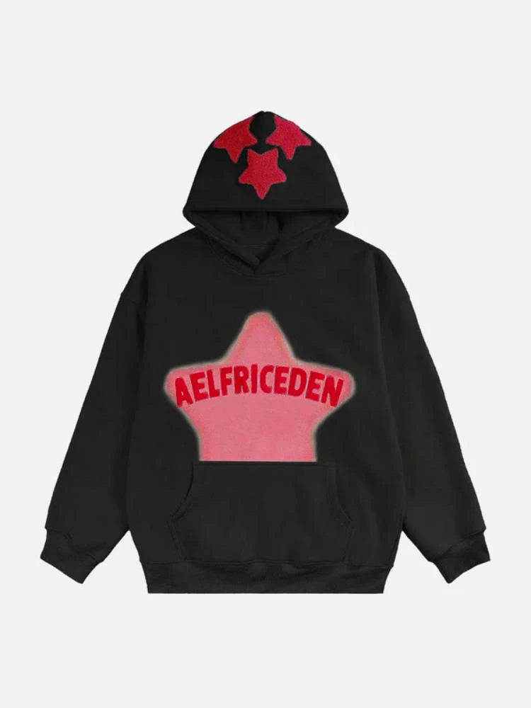 2024 Fall hip hop street graffiti hoodie women's retro casual sports baggy hoodie