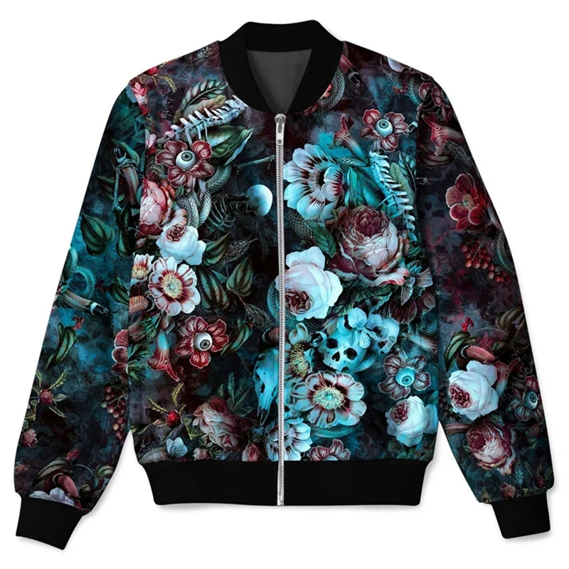 New Funny Graffiti Pattern 3D Jacket Men Women Harajuku Hip Hop Street Style Coat Casual Stand Collar ZiP Sweatshirt Jacket Tops