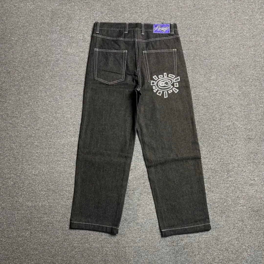 New Always Jeans High quality Printed Embroidery Straight Jeans Black Pants Men Jeans Printing Trend Street Wear AlwaysJeans Men