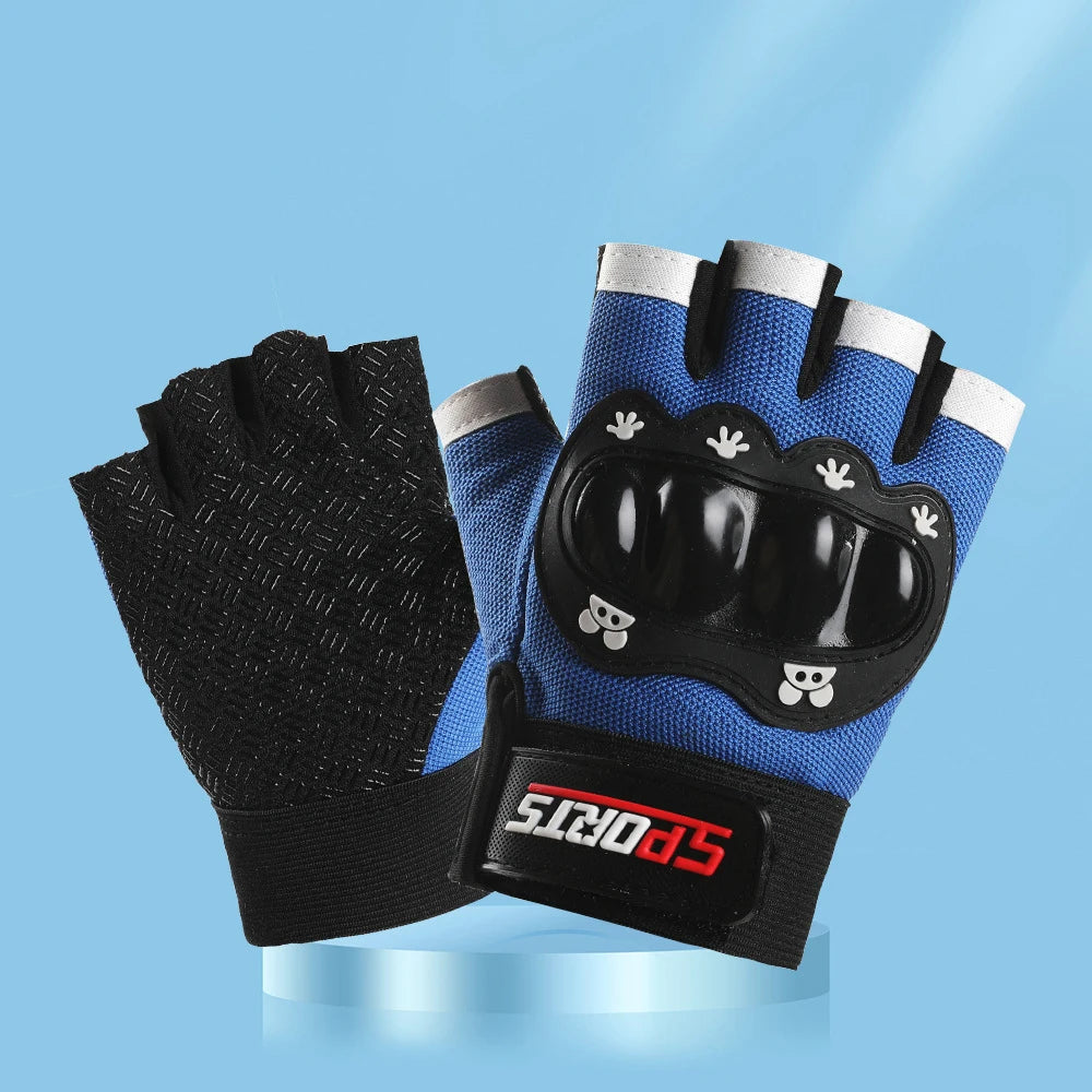 Cycling Kids Gloves for Boys Girls Hard Shell Protective Gloves Sports Fitness Climbing Skateboarding Children Anti Slip Gloves
