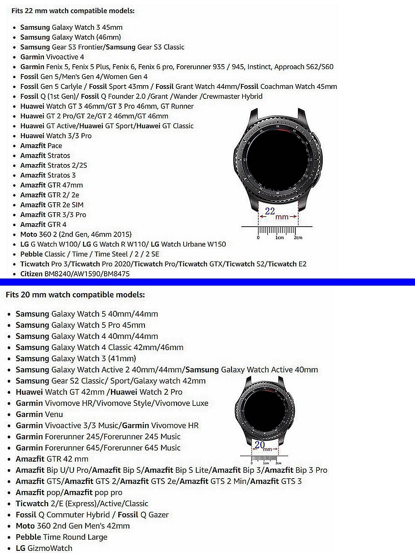 20mm/22mm Elastic Strap For Samsung Galaxy Watch 4 40mm/44mm/ Watch 5/ 5 Pro/Gear S3 Frontier/Gear S3 Classic/Watch 4 classic