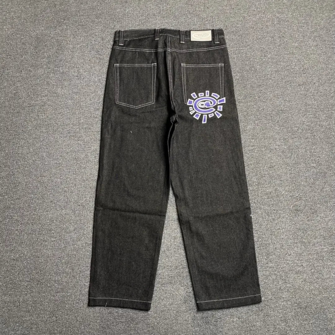 New Always Jeans High quality Printed Embroidery Straight Jeans Black Pants Men Jeans Printing Trend Street Wear AlwaysJeans Men