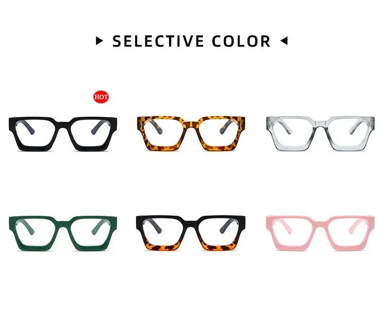 Texture Thick Edge Square Frame Decoration Street Wear Flat Mirror European And American Anti-blue Glasses