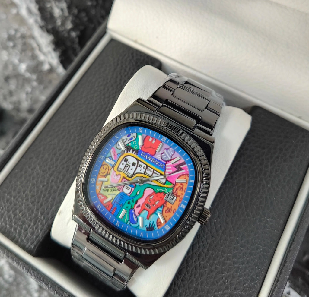 2025 New Square Men's Watch Abstract Art Dial Trendy Retro Niche Watch Luxury Gift Silver Black Gold Quartz Watch Street Style