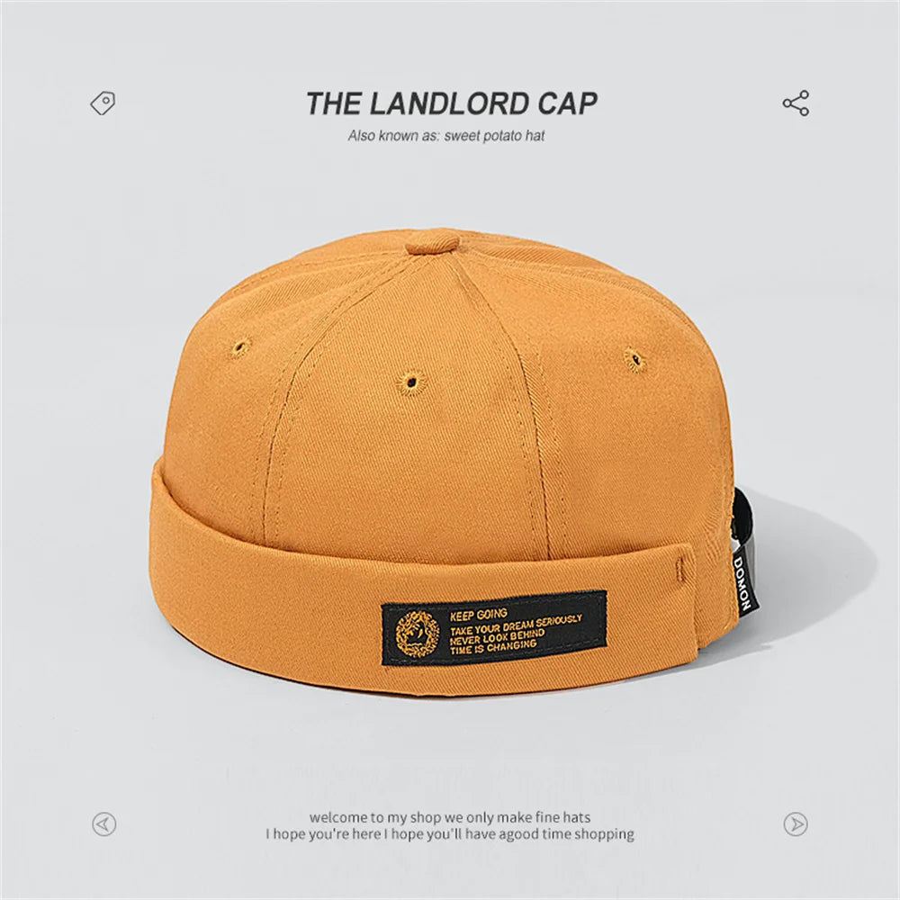 Unisex Corduroy Solid Color Brimless Caps for Men Women Streetwear Hip Hop Hats Retro Beanie Docker Caps Adjustable Dome Hats