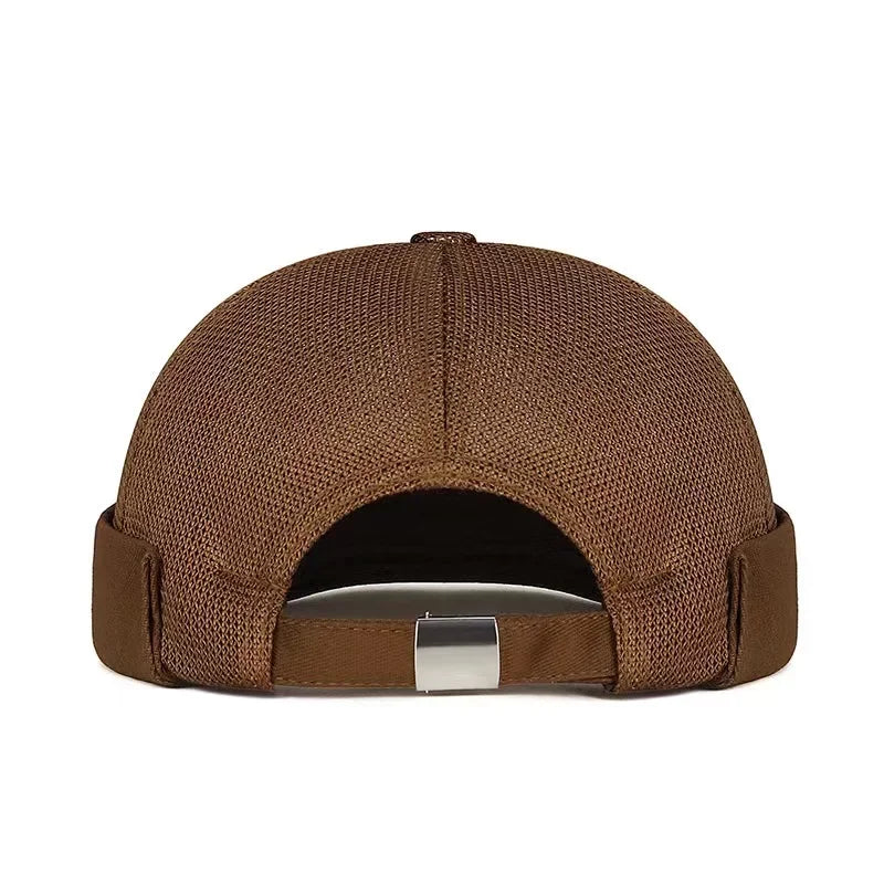Same Style for Men and Women Hip-Hop Mesh Visor Cap Summer Breathable Rolled Brim Hat Sun Protection Sports Head Cover