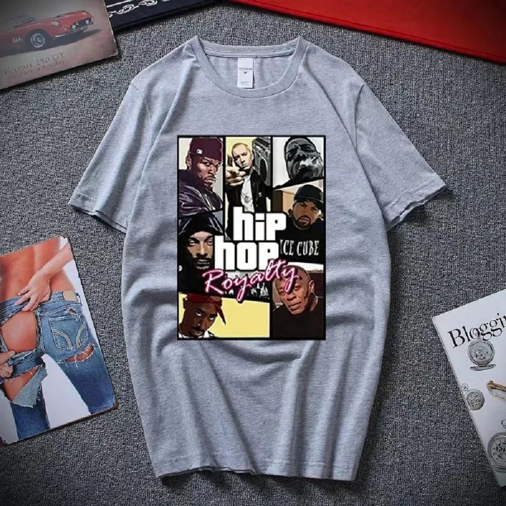 Summer Men /WOMEN, T  SHIRT Street Hip Hop Culture Dr Dre Eminem 2 Pac Biggie Rapper Print Unisex T-Shirt Top Tees 80103