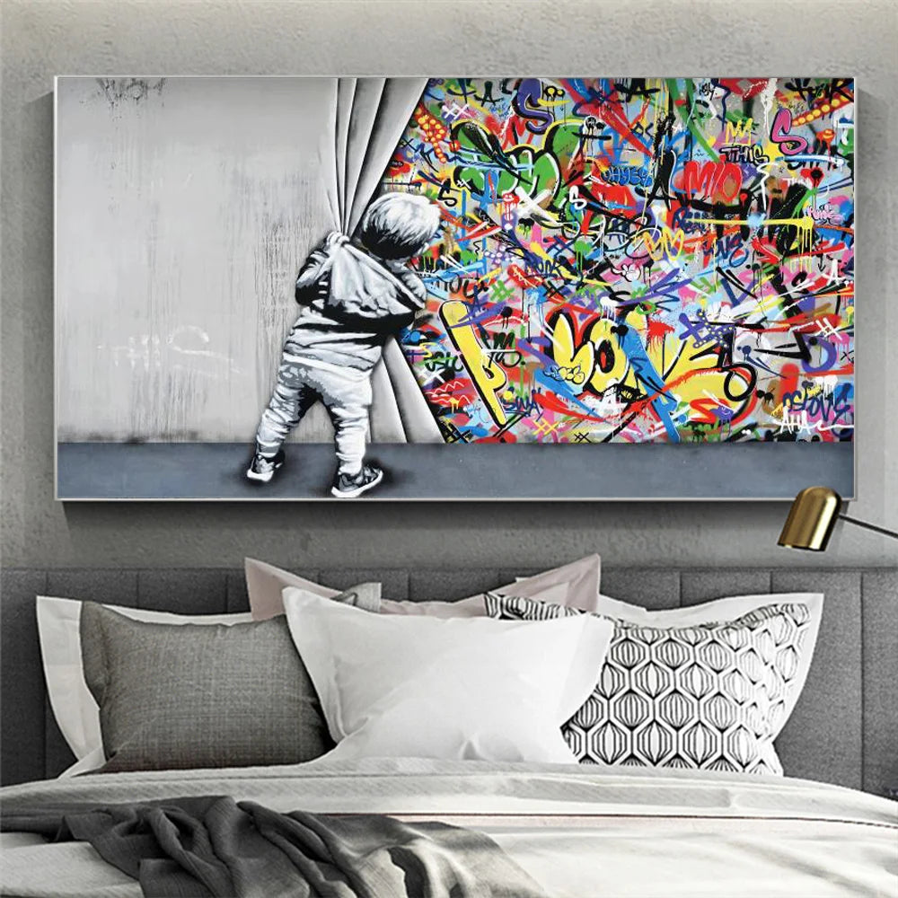Street Graffiti Abstract Wall Art Poster Trendy High End Mural Modern Home Decor Painting Canvas Prints Living Room Decoration