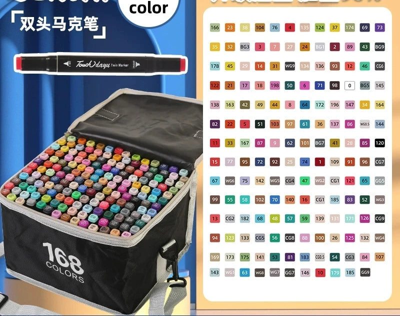 24/36/48/60/80/120/168/262 Colors Artist Double Headed Art Marker Pen Graffiti Manga Sketch Alcohol Based Soft Brush For School