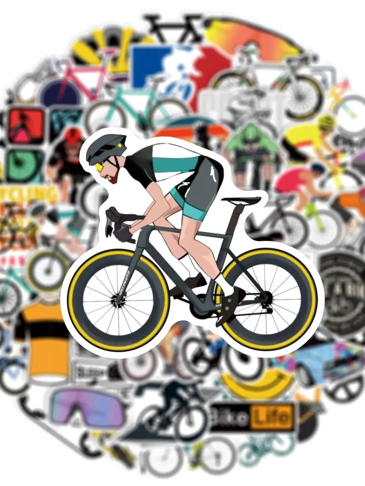 50Pcs Cool Mountain Bike Stickers Outdoor MTB Bicycle DIY Stickers Scrapbooking Phone Luggage Skateboard  Waterproof Decals