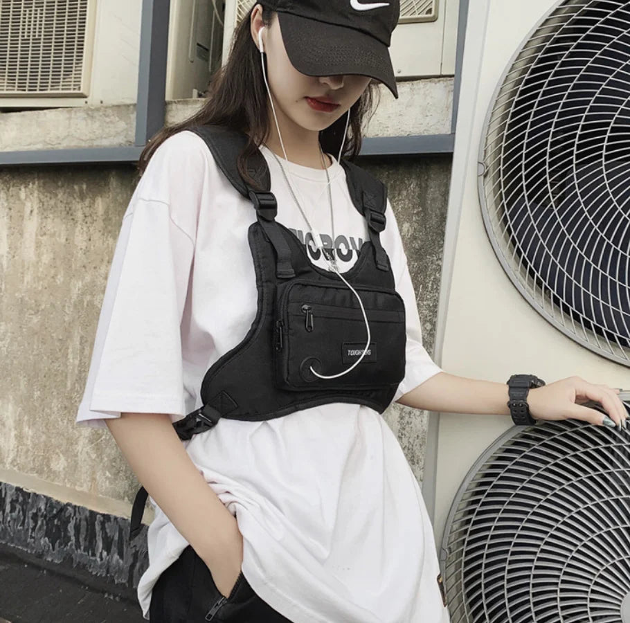 Chest Bag Waist Bag Hip Hop Streetwear Large Capacity Sports Casual Tactical Vest Bags for Men