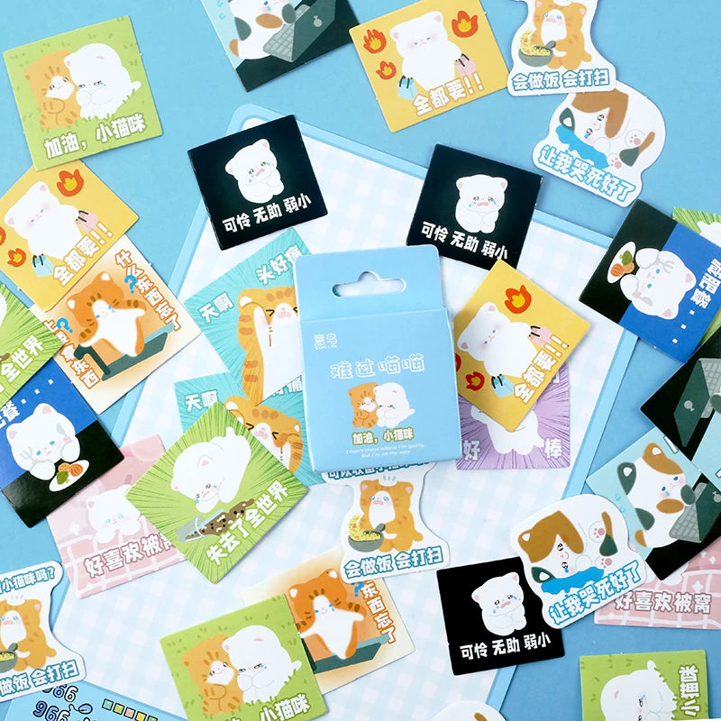46pcs/Bag,Cat Stickers,Be for Suitcase Skateboard Luggage Laptop Phone Diy Sticke Decoration Stationery School Supplies Toys