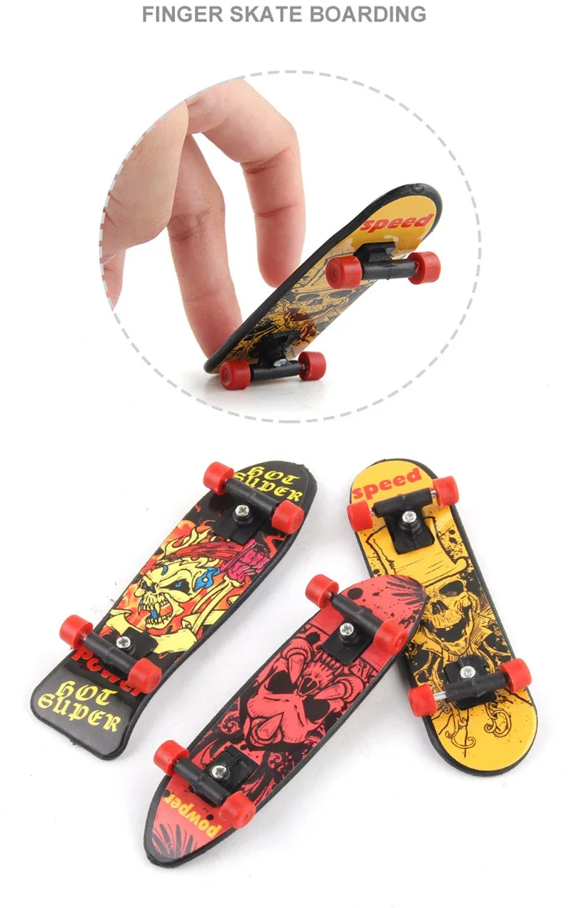 12 Pcs Mini Skateboard Toys Plastic Creative Fingertip Skateboard for Kid Birthday Party Favors Desktop Game Toys Gift Filler