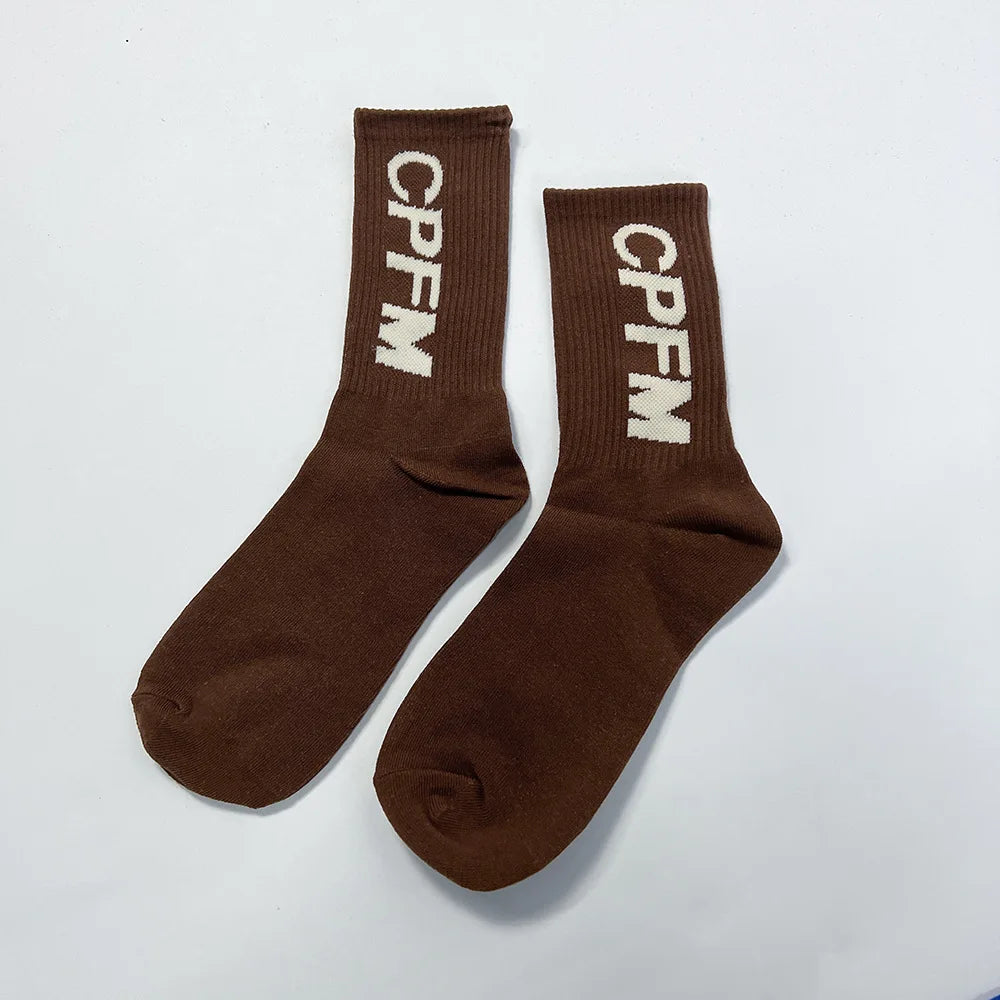 Streetwear Skateboard Harajuku CPFM Kanye West Socks Letter Coconut 350 Calabasas Rap Basketball Hip Hop Fashion Cotton Socks