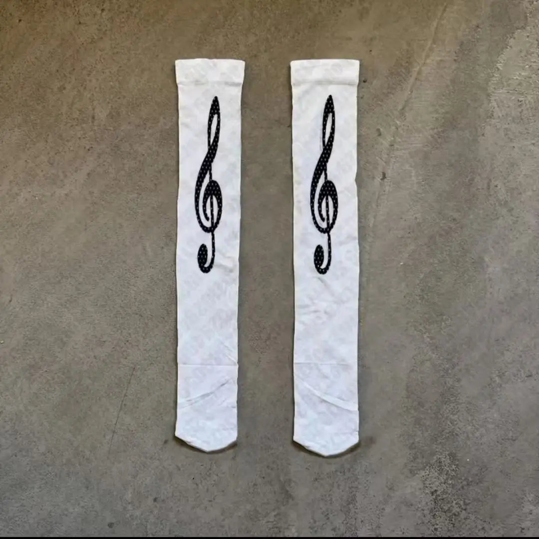 Y2k White Sexy Subculture Graffiti Punk Print Long Socks Haraiuku Over Knee Thigh High Stockings Y2K Cosplay Cute Socks Kawaii