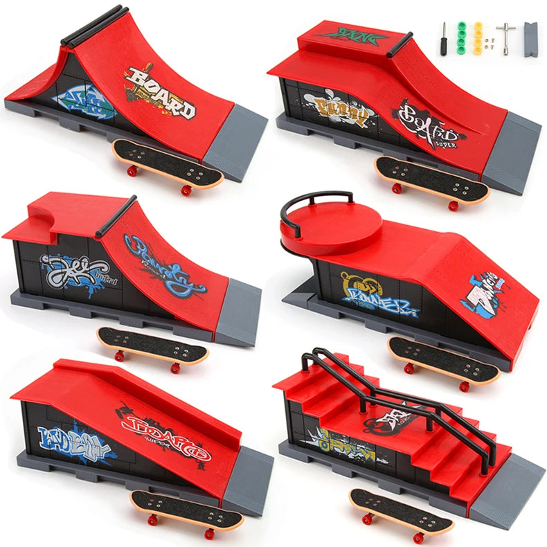 Professional Finger Skateboard DIY Skate Park Ramp Parts Tech Deck Scene Venue Combination Sets Novelty Toys Gift For Kids Child