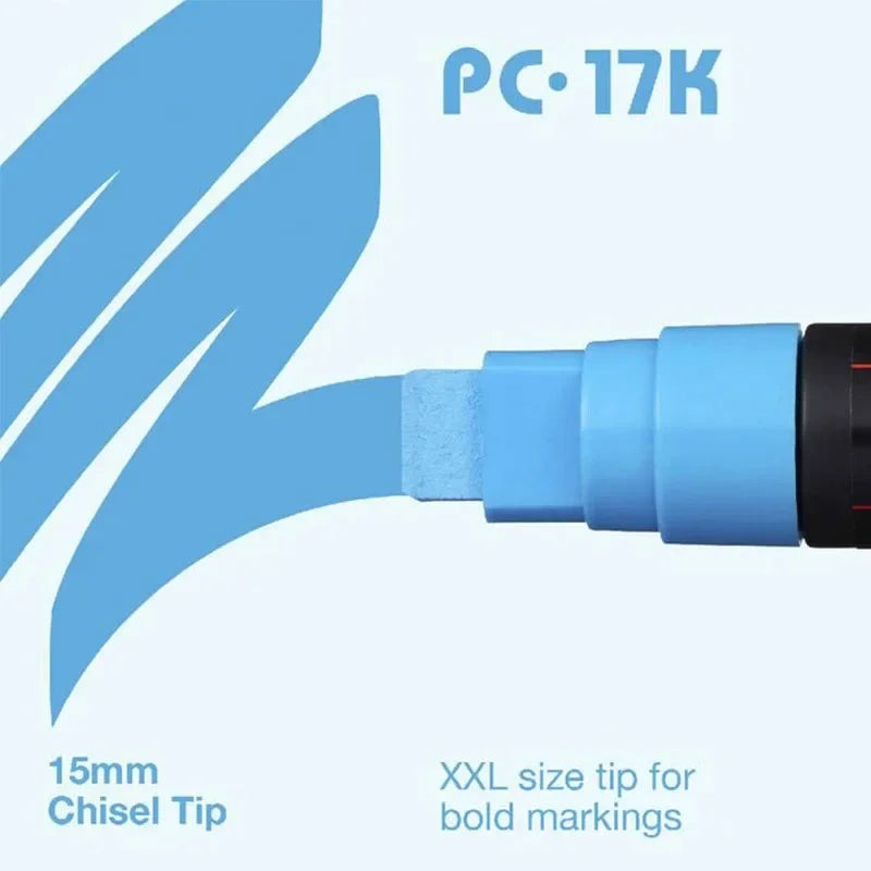 1pcs Japan UNI POSCA Marker PC-17K Graffiti Painting POP Poster Advertising Pen 15mm Water Based Big Head Pen Art Supplies