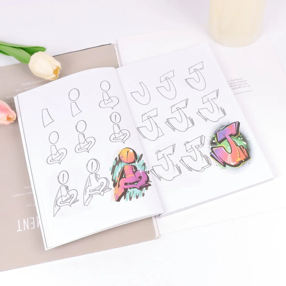 Graffiti Coloring Book With Rich Colors High-definition Lines And Soft Covers Suitable For Adults And Teenagers To Coloring