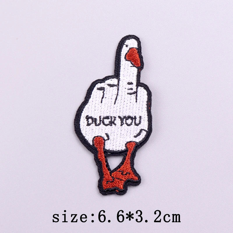 Little Yellow Duck Embroidery Patches For Clothing Hip Hop Animal Patch Iron On Patches On Clothes Fusible Patch Stickers Badges