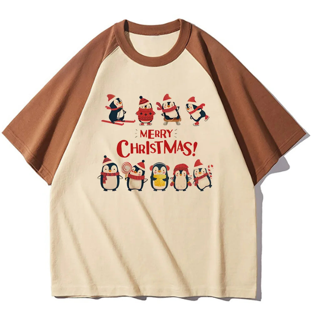 Christmas top tees teen Colorful Vintage aesthetic Grunge Y2k korean clothes tshirt hip hop Graphic harajuku Grunge Pop Culture