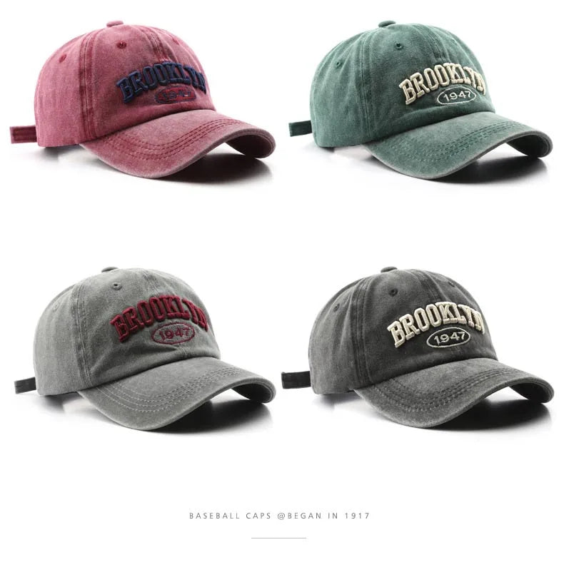 Brooklyn Alphabet Baseball Cap Men Women's Cowboy Baseball Cap Summer Cotton Hat Snapback Hip-Hop Hat Casual Gorra Hombre Visor