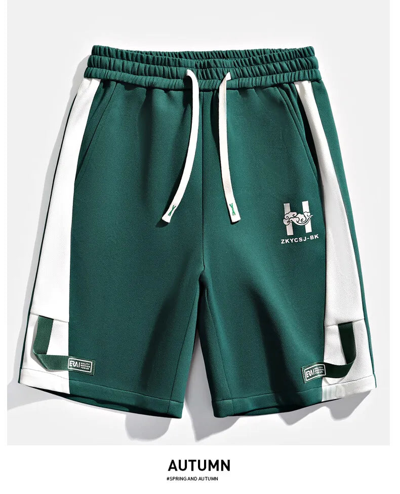 Fashion Men's Casual Shorts 2025 Summer Youth High Street Wear Knee-Length Pants Outdoor Sports Elastic Waist Five-Cents Joggers