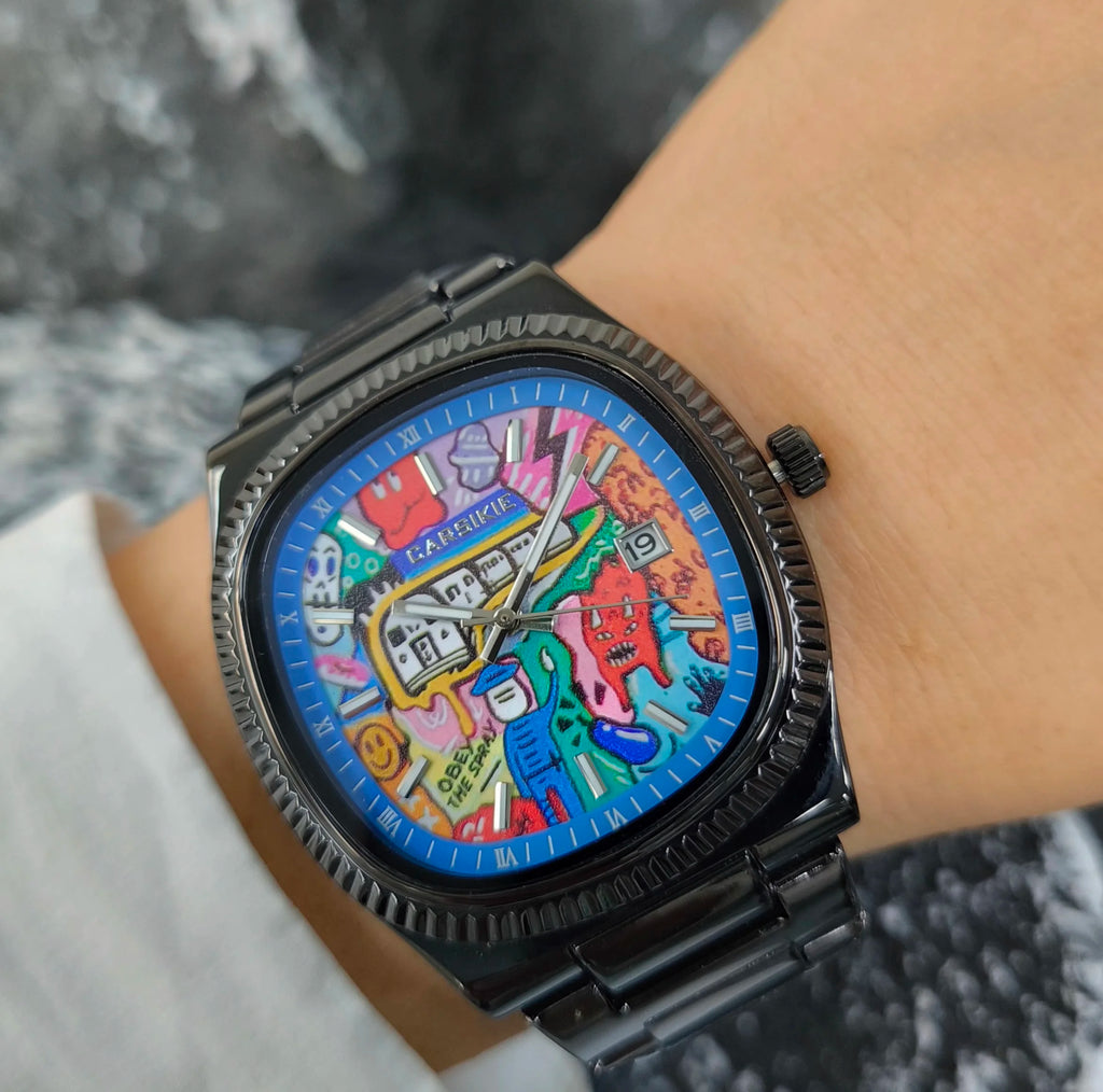 2025 New Square Men's Watch Abstract Art Dial Trendy Retro Niche Watch Luxury Gift Silver Black Gold Quartz Watch Street Style