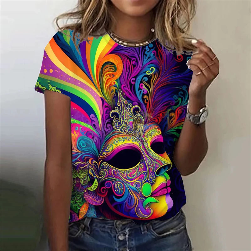 Hip Hop Graffiti Street Men's T Shirt 3D Print Cool Graphic Crew Neck Short Sleeve T Shirts Personality Fashion Cool Tee Top