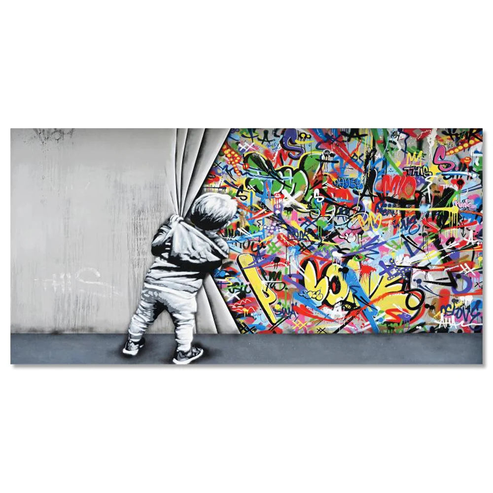 Street Graffiti Abstract Wall Art Poster Trendy High End Mural Modern Home Decor Painting Canvas Prints Living Room Decoration