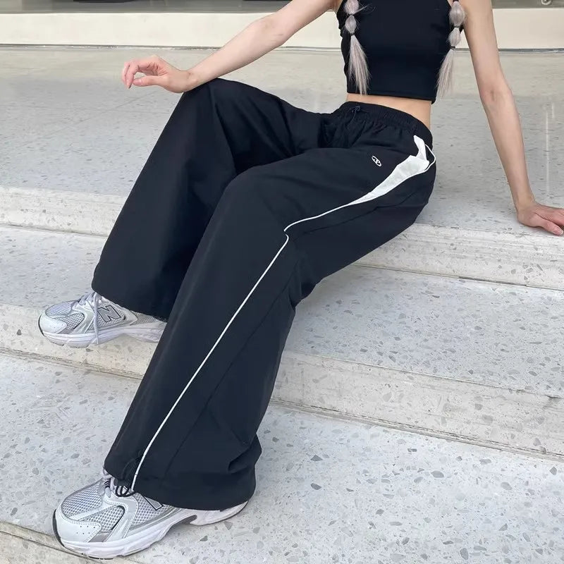Women Casual Joggers Pants Fashion Streetwear Oversized Sports Wide Leg Pants Hip Hop Y2k Sweatpants High Waist Baggy Trousers