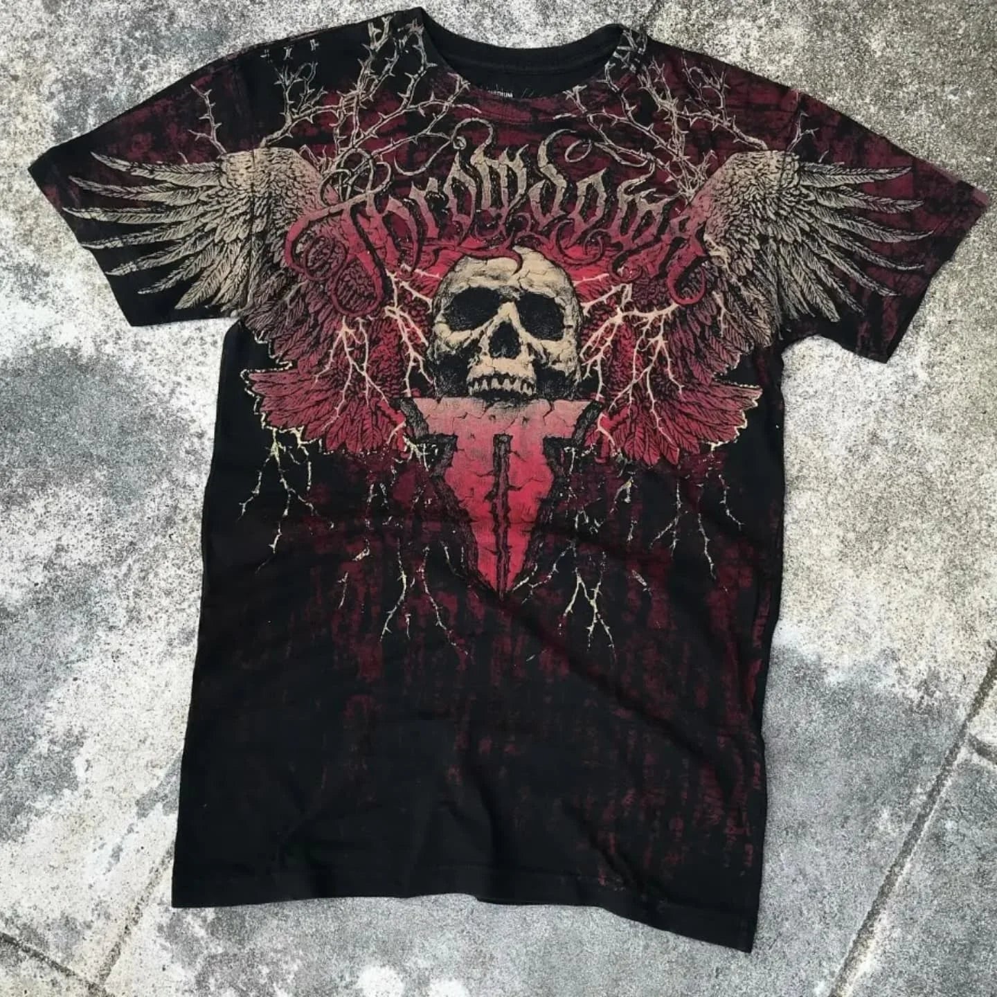 Hip Hop Multi-Element T-Shirt Mens American High Street Retro Loose Short-Sleeved Double-Sided Graffiti Printed Unisex Shirt