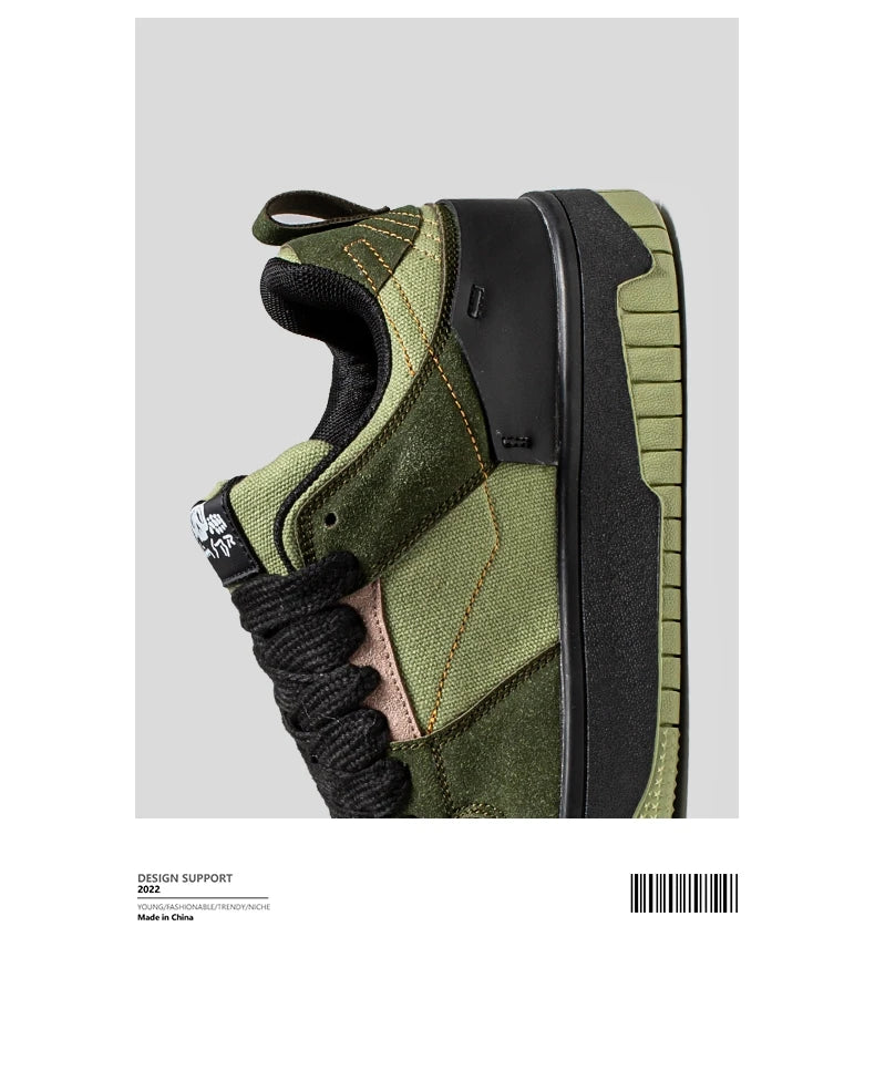 Fashion Green Men's Casual Sneakers Street Youth Sport Skateboard Shoes Men Designer Skateboarding Men Sneaker zapatillas hombre