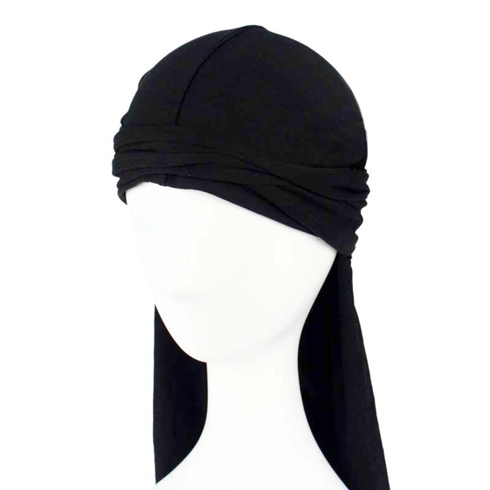 Fashion Du-rag Scarf Head Wrap Rap Band Tie Down Hat Outdoor Sports Bandanas Children Headwear For Hip Hop Hat Men Women