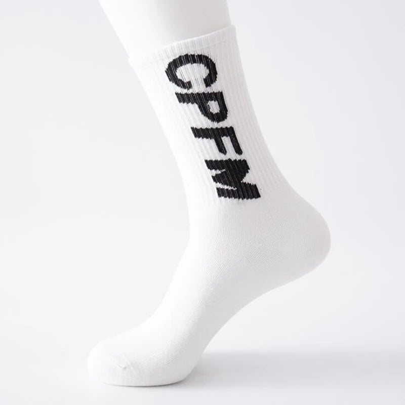 Streetwear Skateboard Harajuku CPFM Kanye West Socks Letter Coconut 350 Calabasas Rap Basketball Hip Hop Fashion Cotton Socks