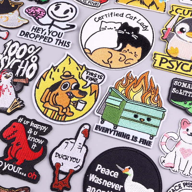 Little Yellow Duck Embroidery Patches For Clothing Hip Hop Animal Patch Iron On Patches On Clothes Fusible Patch Stickers Badges