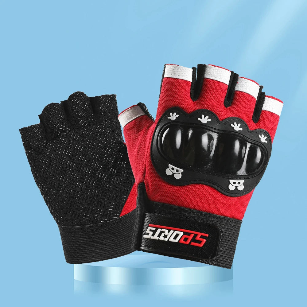 Cycling Kids Gloves for Boys Girls Hard Shell Protective Gloves Sports Fitness Climbing Skateboarding Children Anti Slip Gloves