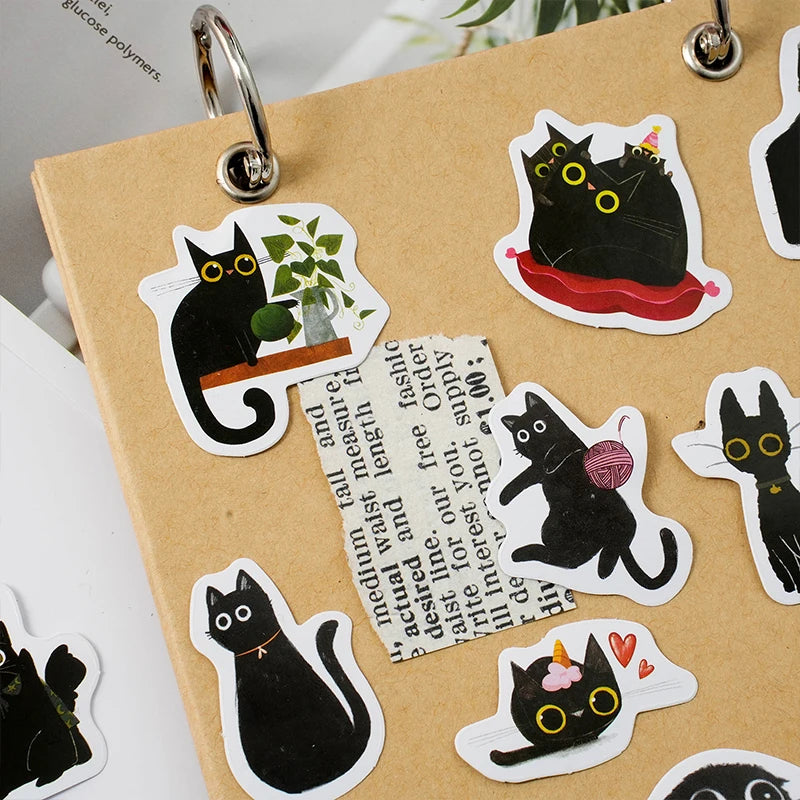 46pcs/Bag,Cat Stickers,Be for Suitcase Skateboard Luggage Laptop Phone Diy Sticke Decoration Stationery School Supplies Toys