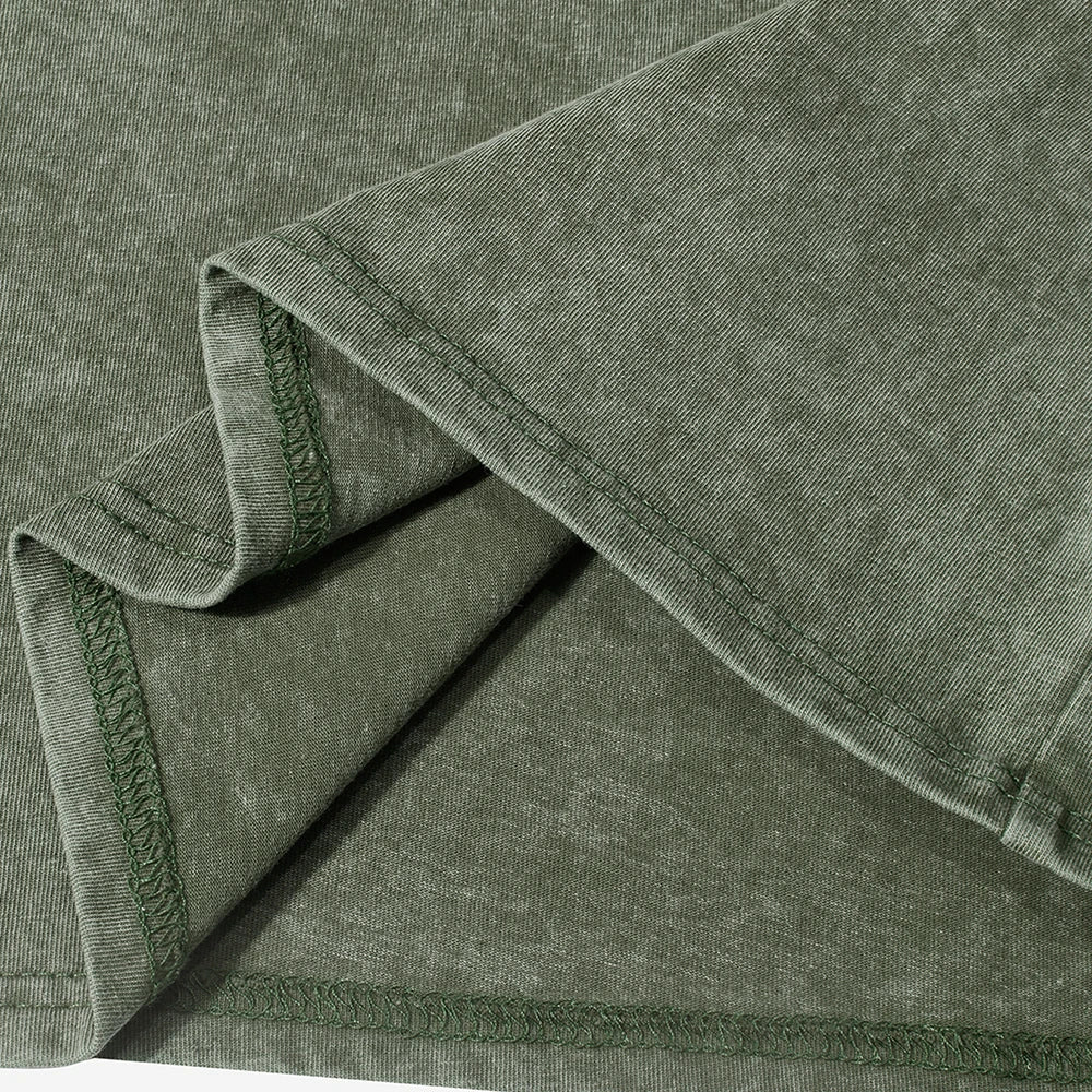 Graffiti Pentagram Print Washed T Shirt Mans O-Neck Casual Fashions Top Cotton Loose Clothes Summer Crewneck Men T-Shirts