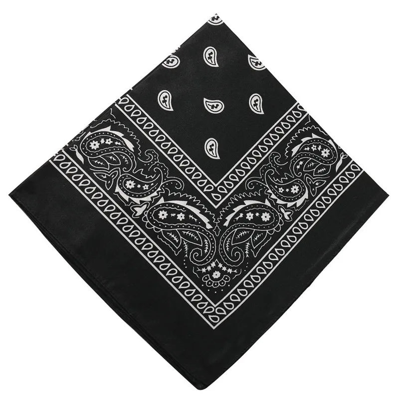 Hip Hop Women Bandana Scarf Girls Kids Punk Square Bandanas Headwear Fashion Bohemian Head Scarf Headbands Hair Accessories 2024