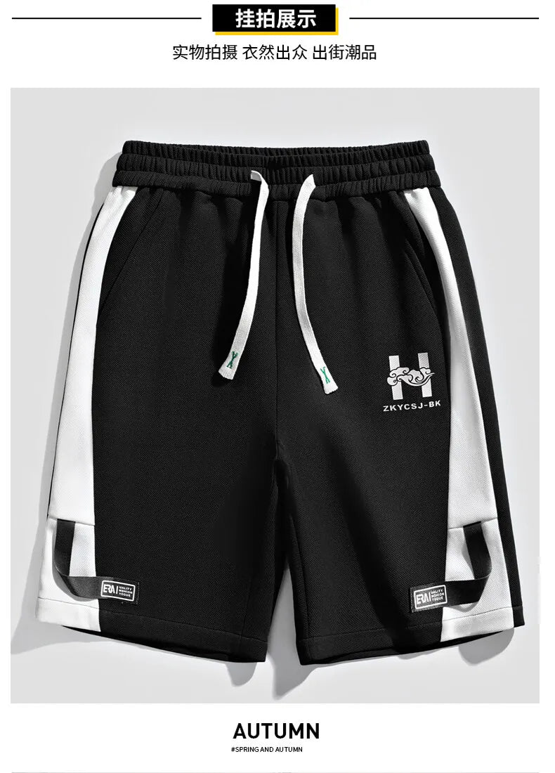 Fashion Men's Casual Shorts 2025 Summer Youth High Street Wear Knee-Length Pants Outdoor Sports Elastic Waist Five-Cents Joggers