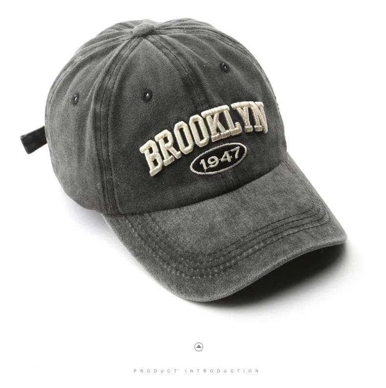 Brooklyn Alphabet Baseball Cap Men Women's Cowboy Baseball Cap Summer Cotton Hat Snapback Hip-Hop Hat Casual Gorra Hombre Visor