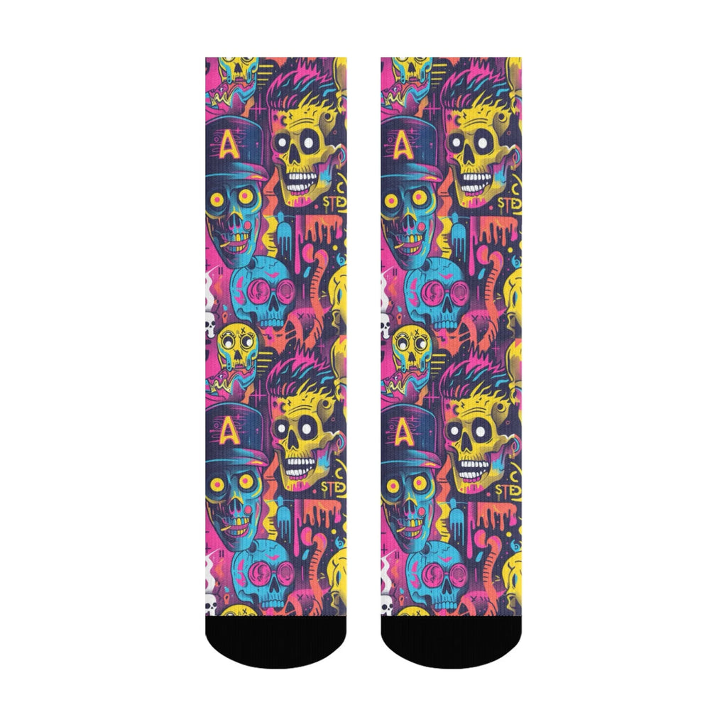 Punk rock rap skull happy socks unisex novelty hip hop harajuku compression socks gift comfortable breathable non-slip socks
