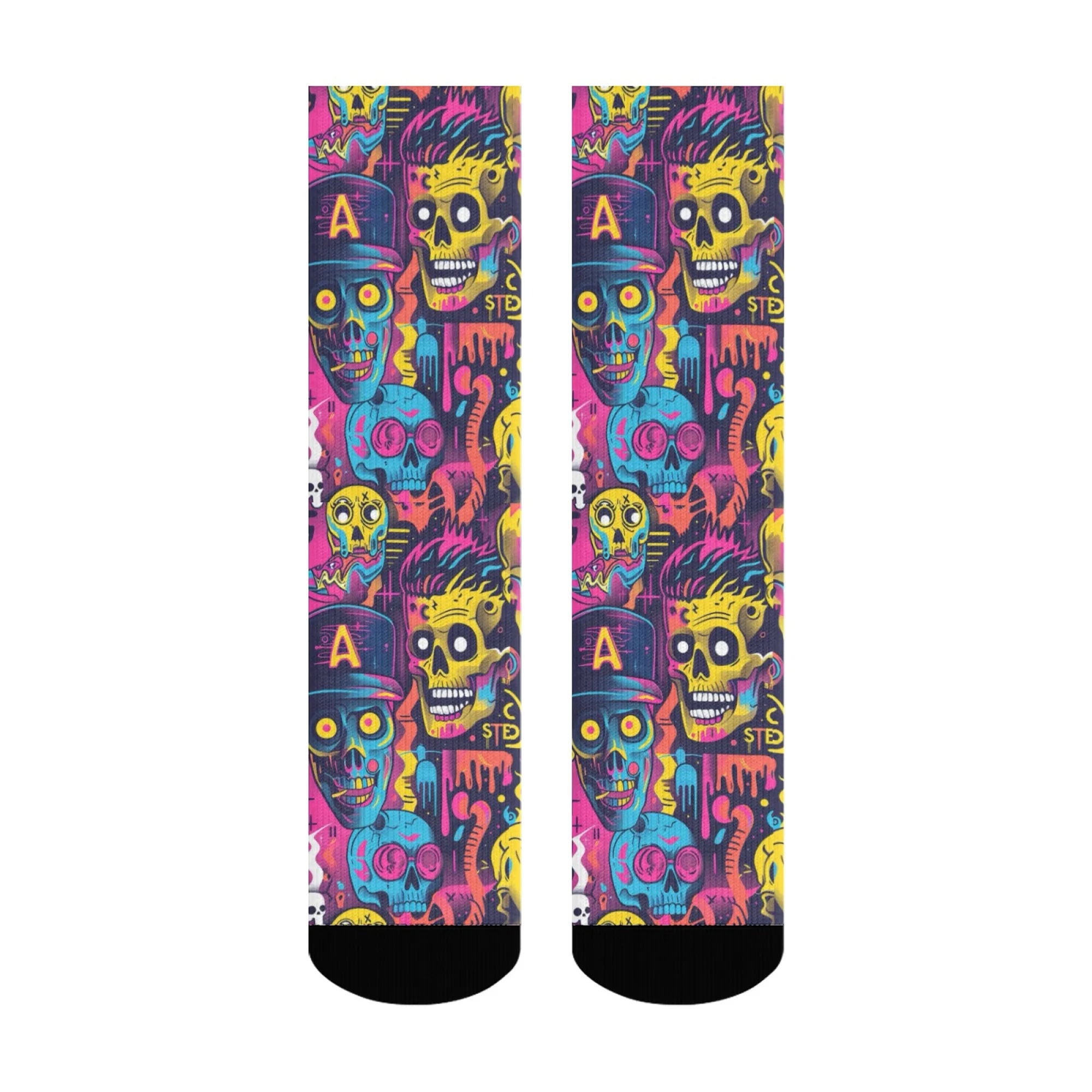 Punk rock rap skull happy socks unisex novelty hip hop harajuku compression socks gift comfortable breathable non-slip socks