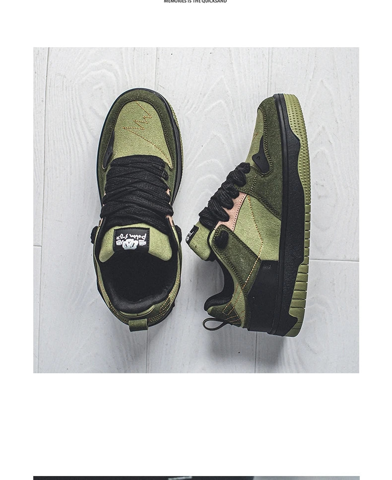 Fashion Green Men's Casual Sneakers Street Youth Sport Skateboard Shoes Men Designer Skateboarding Men Sneaker zapatillas hombre