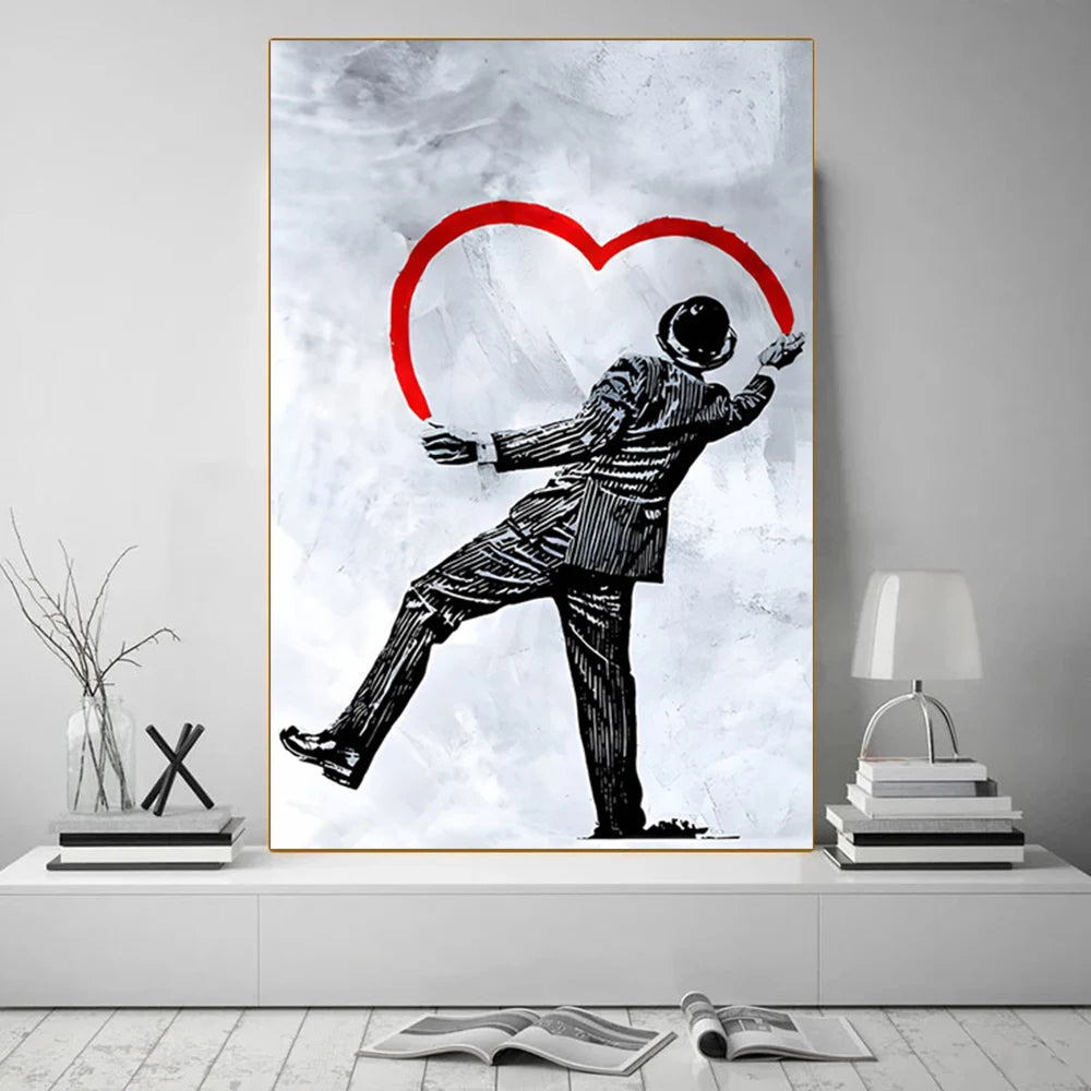 Street Graffiti Abstract Art Wall Posters Girl With Balloon Modern Home Room Decor Canvas Painting Mural Pictures Prints Artwork