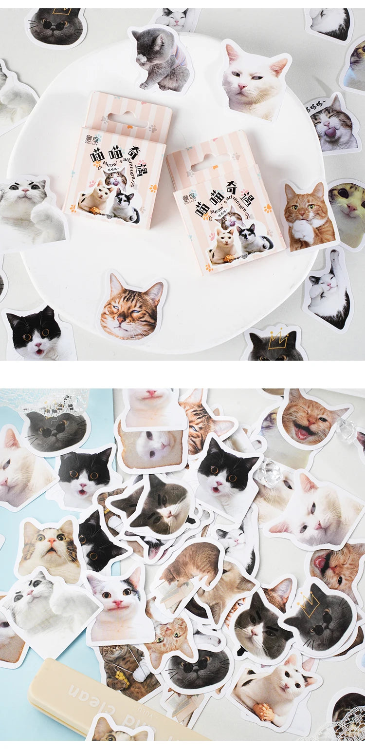 46pcs/Bag,Cat Stickers,Be for Suitcase Skateboard Luggage Laptop Phone Diy Sticke Decoration Stationery School Supplies Toys