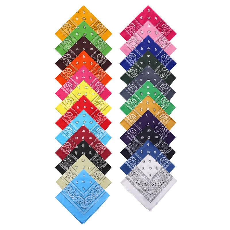 Hip Hop Women Bandana Scarf Girls Kids Punk Square Bandanas Headwear Fashion Bohemian Head Scarf Headbands Hair Accessories 2024
