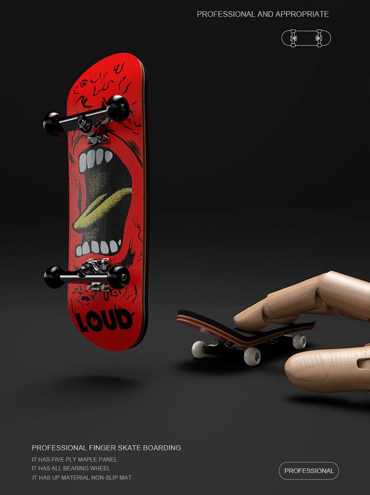 Wooden Professional Finger Skateboards DIY Toys Skate Park Tech Parts Deck Stunt Metal Bracket Bearing Wheel Tabletop Toys Gifts